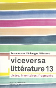 Viceversa littérature, n° 13, 2019